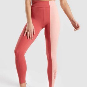 RARE Gymshark Duo Leggings - Brick Red/Peach - Size M